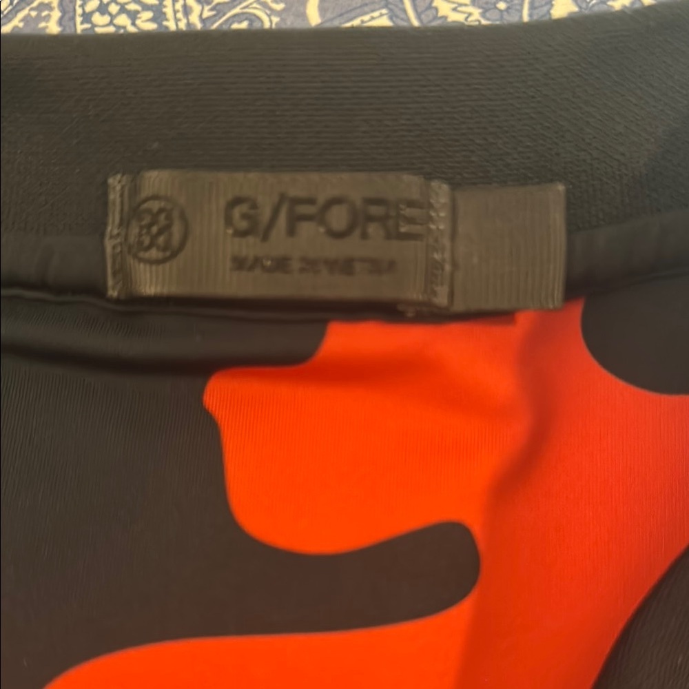 G/FORE Red and Black Camouflage Golf Polo - Picture 3 of 4